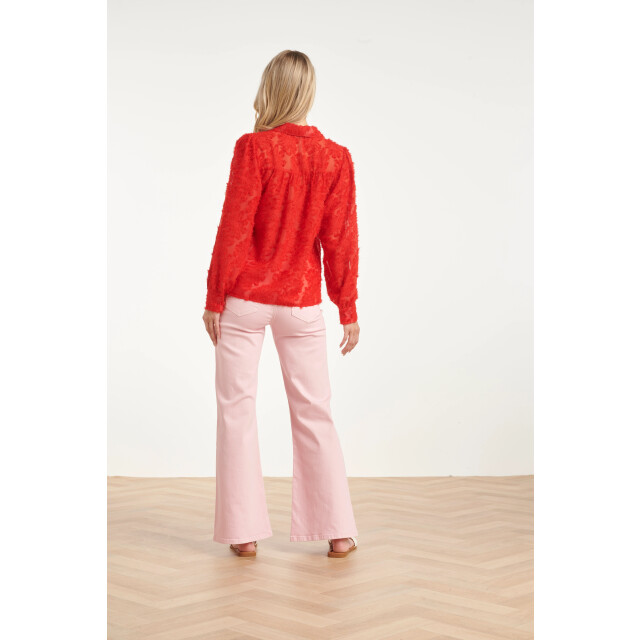 Smashed Lemon Elegante doorschijnende blouse met reliëf print | 8718679008167 large