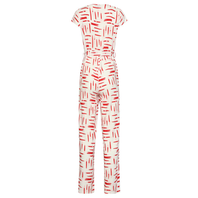 Smashed Lemon Jumpsuit met grafische streep print rood/wit | 8718679002325 large