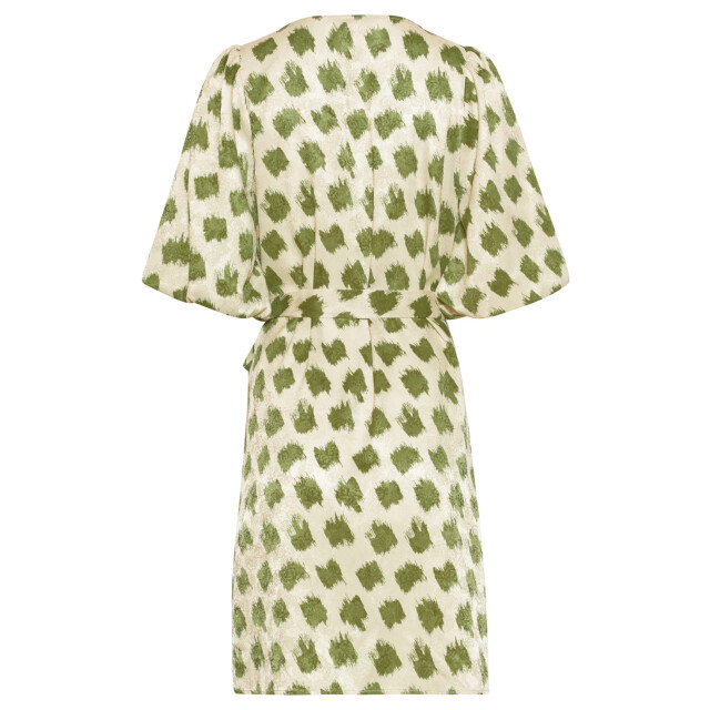 Smashed Lemon Jurk met abstracte groene dieren print en ceintuur | 8718679005685 large