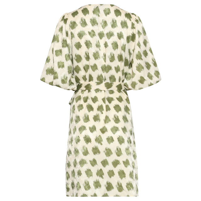 Smashed Lemon Jurk met abstracte groene dieren print en ceintuur | 8718679005685 large