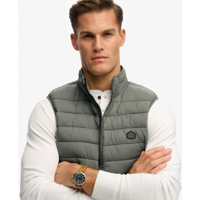 Superdry M5012341a wn1 fuji padded bodywarmer - biker grey  heren bodywarmer  WN1 Biker Grey/M5012341A Fuji Padded Gilet large