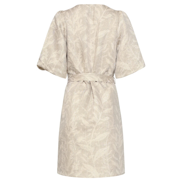 Smashed Lemon Korte jurk met bladprint en lurex stof | 8718679014083 large