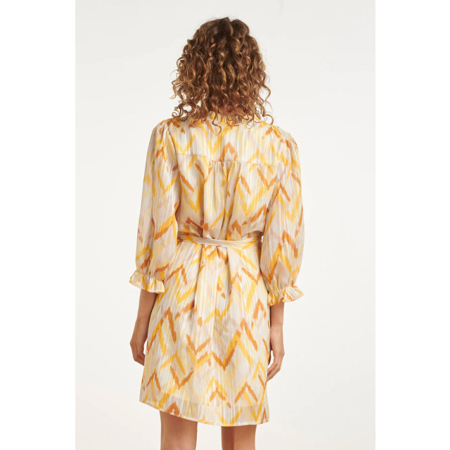 Smashed Lemon Tuniek jurk met gele zigzag aztec print en ceintuur | 8718679005760 large
