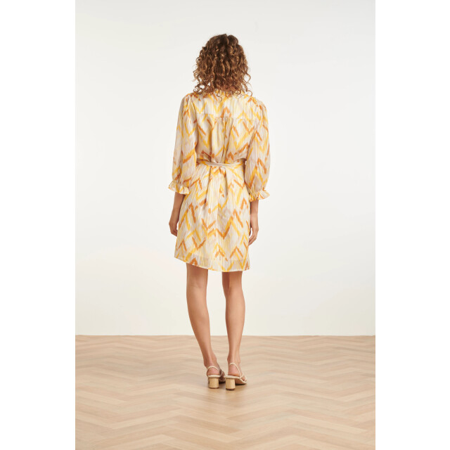 Smashed Lemon Tuniek jurk met gele zigzag aztec print en ceintuur | 8718679005760 large
