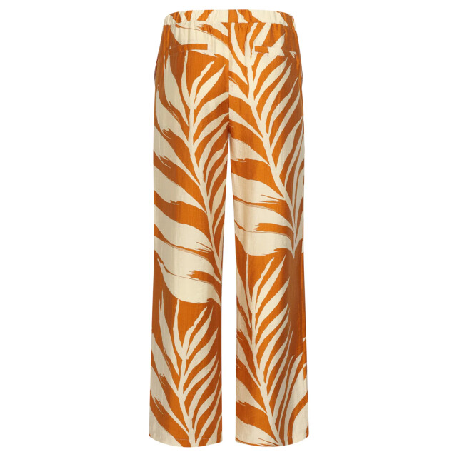 Smashed Lemon Wijde pantalon met botanische blad print oker geel | 8718679004961 large