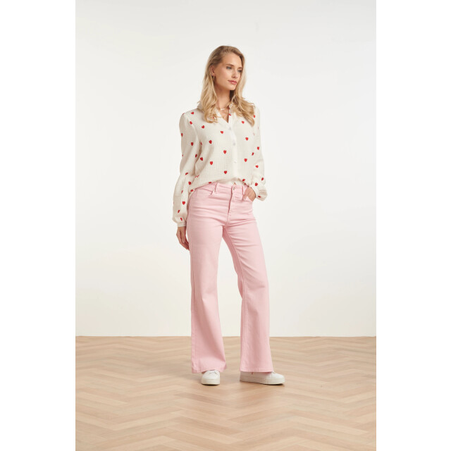 Smashed Lemon Witte blouse met rode hartjes print | 8718679009607 large