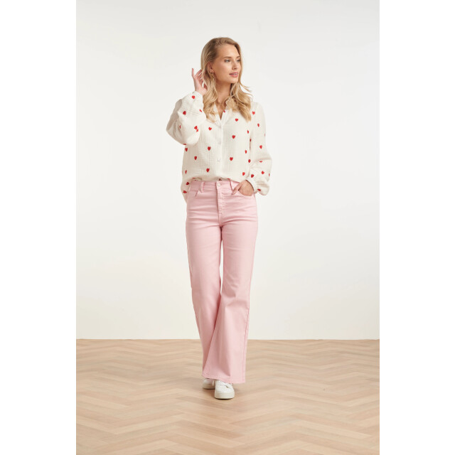 Smashed Lemon Witte blouse met rode hartjes print | 8718679009607 large