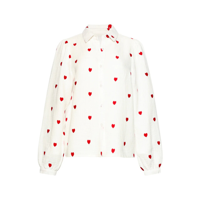 Smashed Lemon Witte blouse met rode hartjes print | 8718679009607 large