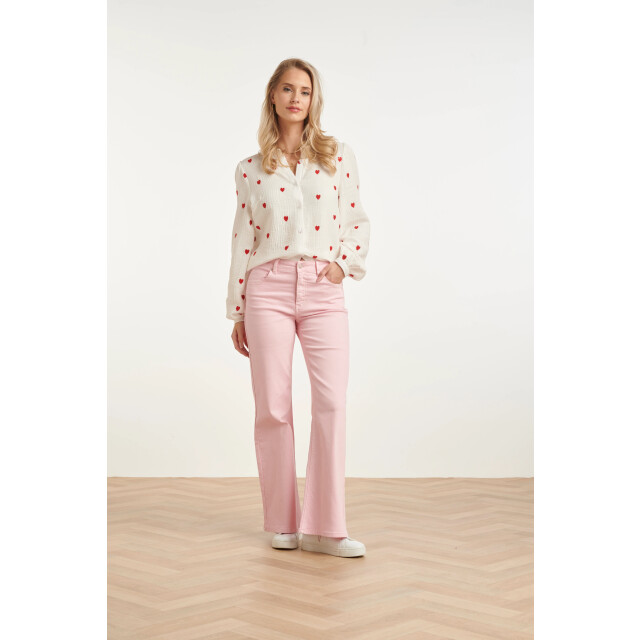 Smashed Lemon Witte blouse met rode hartjes print | 8718679009607 large