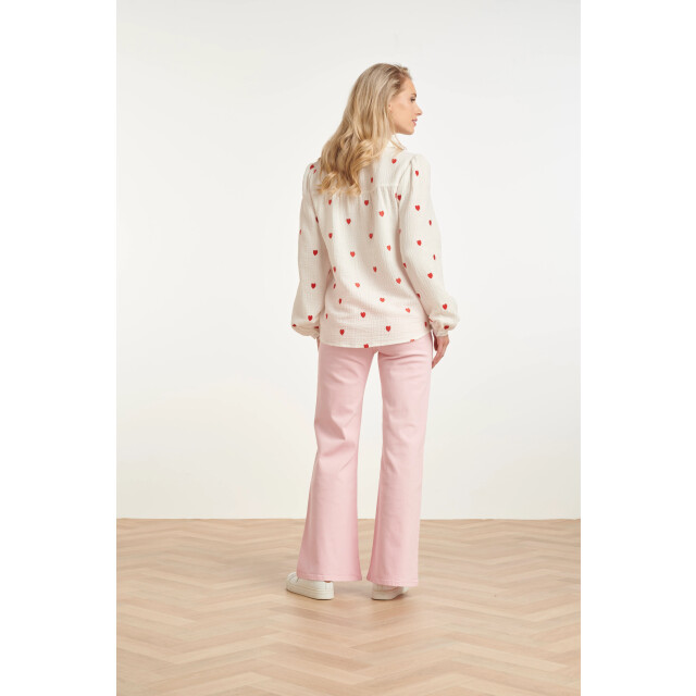 Smashed Lemon Witte blouse met rode hartjes print | 8718679009607 large