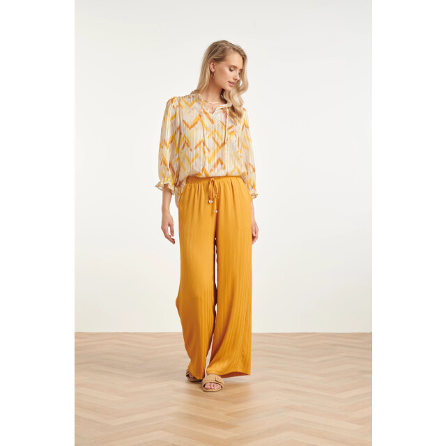 Smashed Lemon Dames top met gele zigzag aztec print | 8718679005845 large