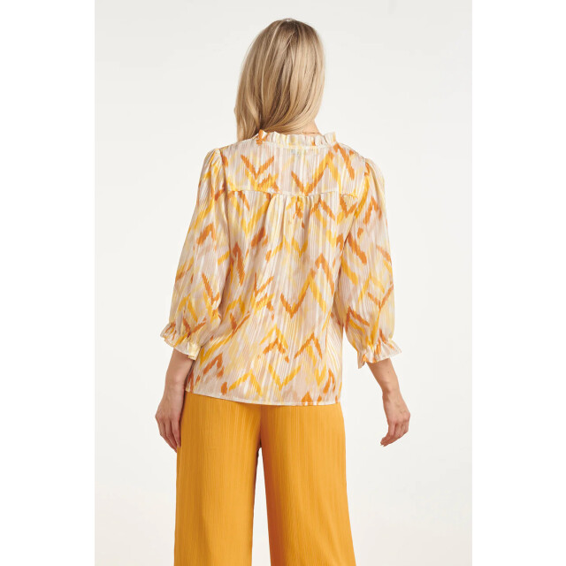 Smashed Lemon Dames top met gele zigzag aztec print | 8718679005845 large