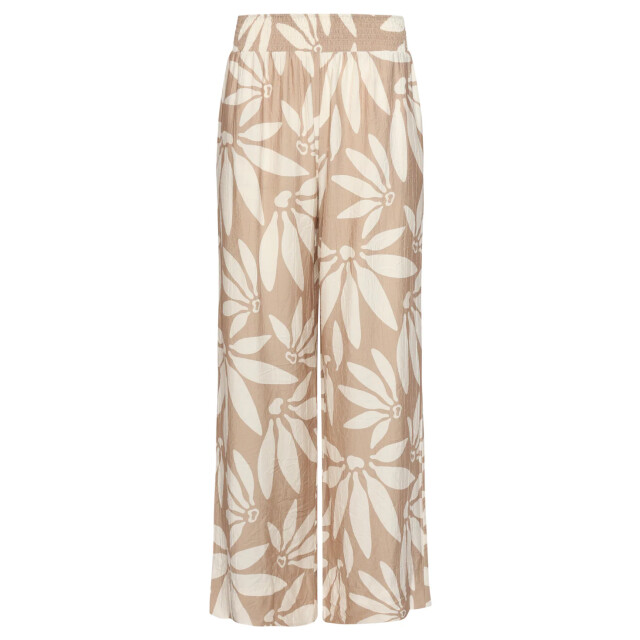 Smashed Lemon Wide leg pantalon met bloemprint beige/wit | 8718679002400 large