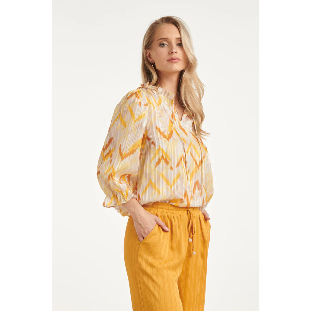 Smashed Lemon Dames top met gele zigzag aztec print | 8718679005845 large