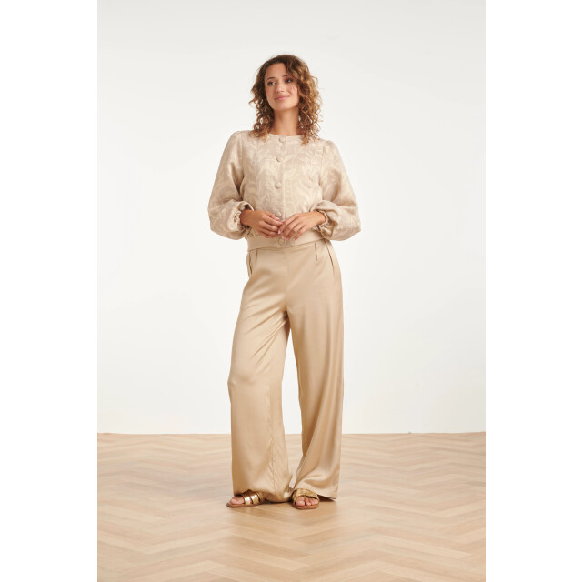 Smashed Lemon Kort jasje met bladprint en sierknopen | 8718679014007 large