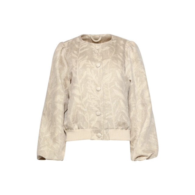 Smashed Lemon Kort jasje met bladprint en sierknopen | 8718679014007 large