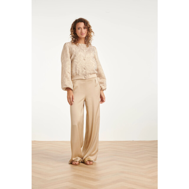 Smashed Lemon Kort jasje met bladprint en sierknopen | 8718679014007 large