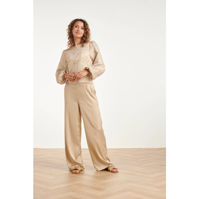 Smashed Lemon Kort jasje met bladprint en sierknopen | 8718679014007 large