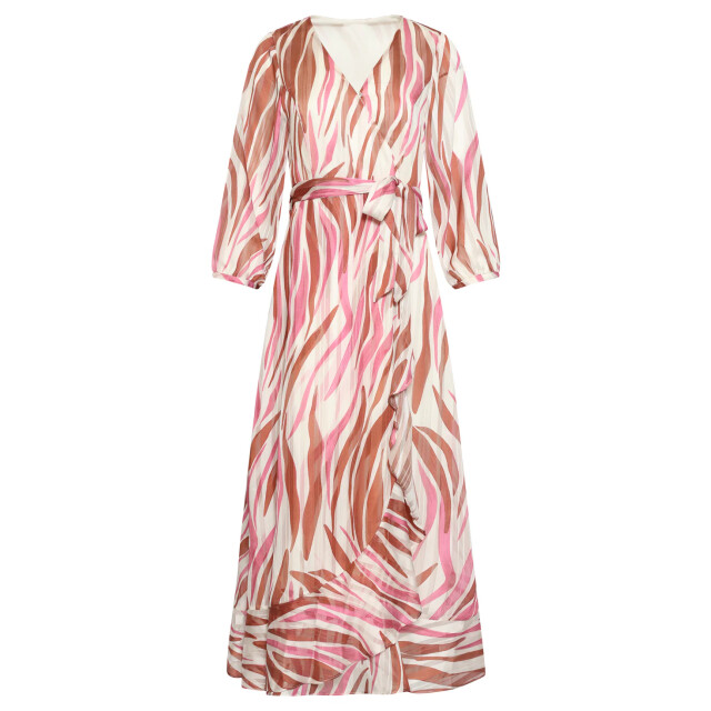 Smashed Lemon Maxi overslagjurk met roze zebra-style print | 8718679004169 large