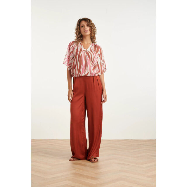 Smashed Lemon Wijde top met roze zebra-style print | 8718679004244 large