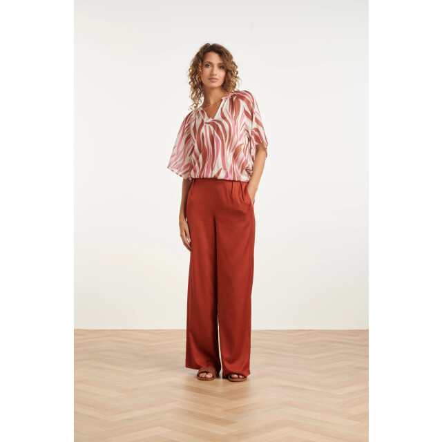 Smashed Lemon Wijde top met roze zebra-style print | 8718679004244 large