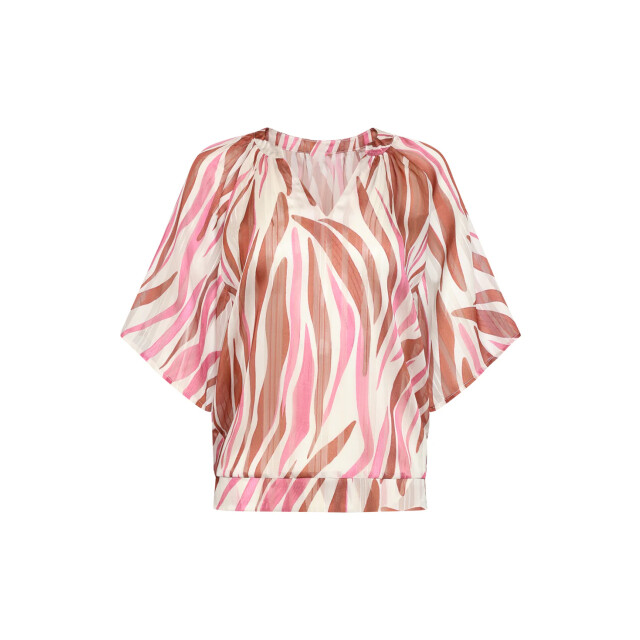 Smashed Lemon Wijde top met roze zebra-style print | 8718679004244 large