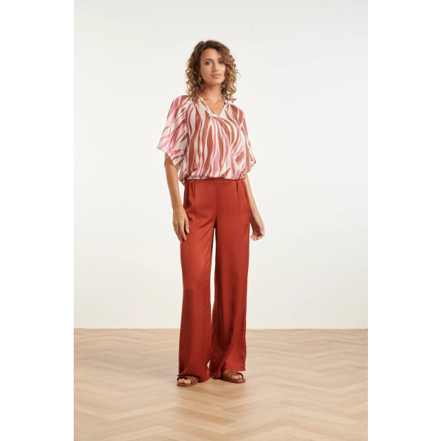 Smashed Lemon Wijde top met roze zebra-style print | 8718679004244 large