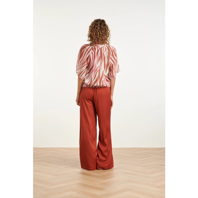 Smashed Lemon Wijde top met roze zebra-style print | 8718679004244 large