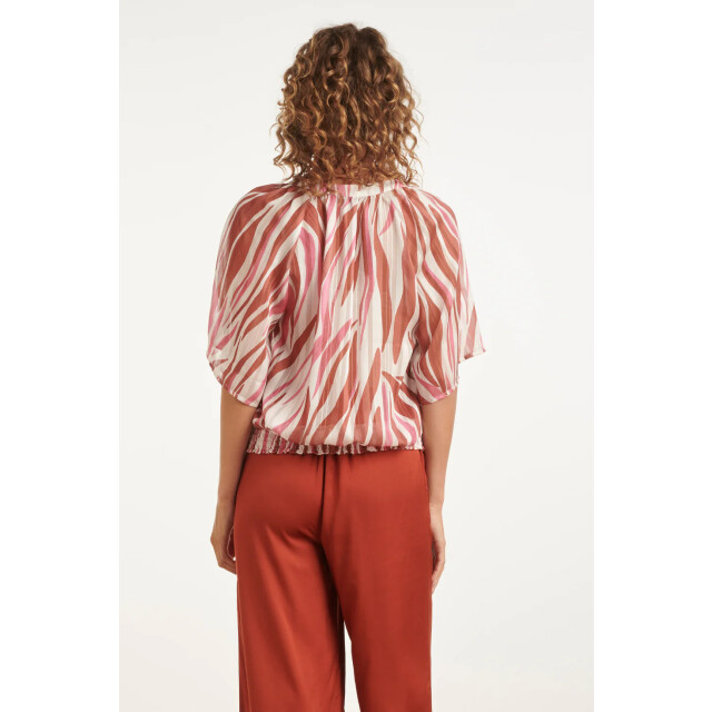 Smashed Lemon Wijde top met roze zebra-style print | 8718679004244 large