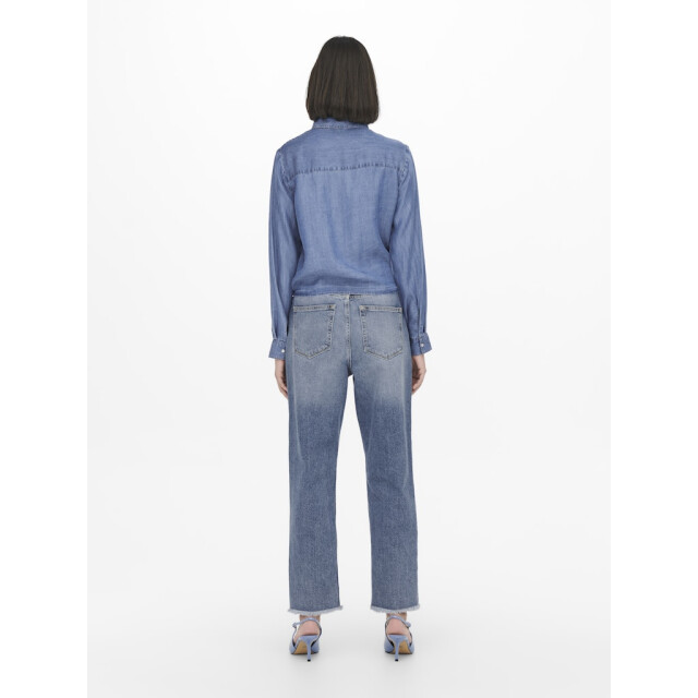 Jacqueline de Yong jasper l/s knot shirt wvn 15252957 medium blue denim 06615.265.0156 large