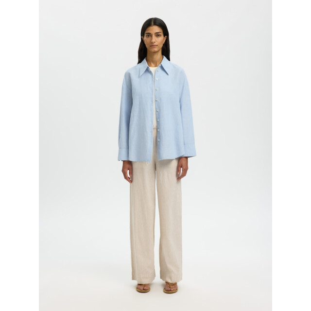 Selected Femme slwcleo oversize linen blend shirt 16099876 dusty 06615.211.0258 large