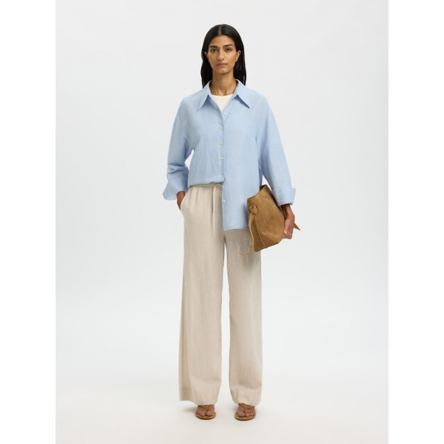 Selected Femme slwcleo oversize linen blend shirt 16099876 dusty 06615.211.0258 large