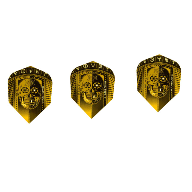 Harrows Prime schedel dart vluchten (set van 3) UTPP7003_blackgold large