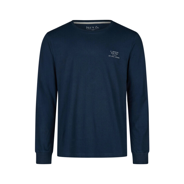 Phil & Co Essential heren pyjama set lang donkerblauw/grijs PH-850-3+853-3 large