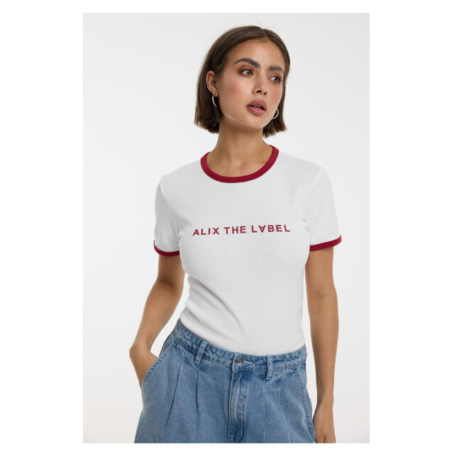 Alix The Label Ladies knitted ringer t-shirt t-shirts 2602884612 2602884612 large