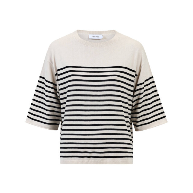 Knit-ted Top korte mouw 261p009 merle Knit-ted Top korte mouw 261P009 Merle large