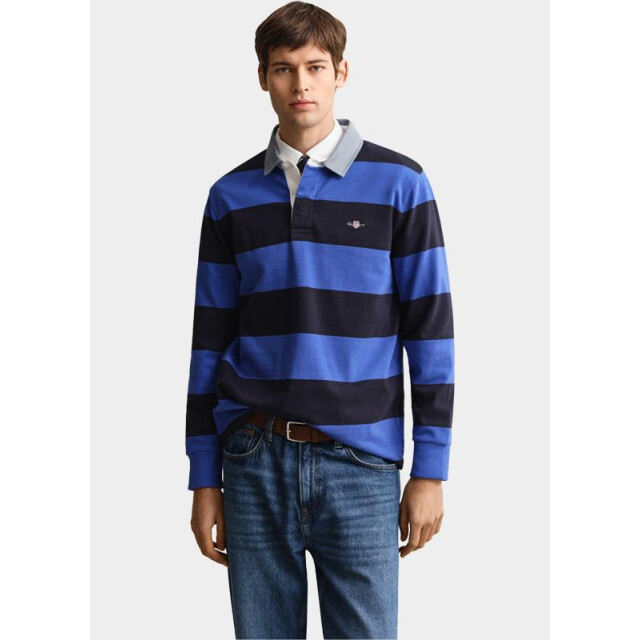 Gant Polo lange mouwen heren gestreepte heavy rugger met c 2004083/417 205860 large