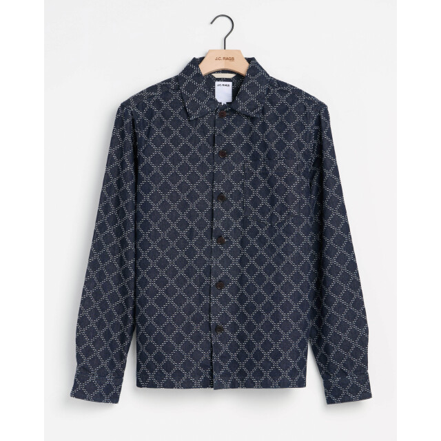 J.C. Rags Overshirt dark blue dessin 103288-001-L large