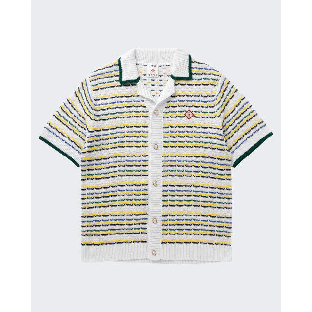 Casablanca Heren tuck stitch shirt M-SP26-KW-1209-01 large