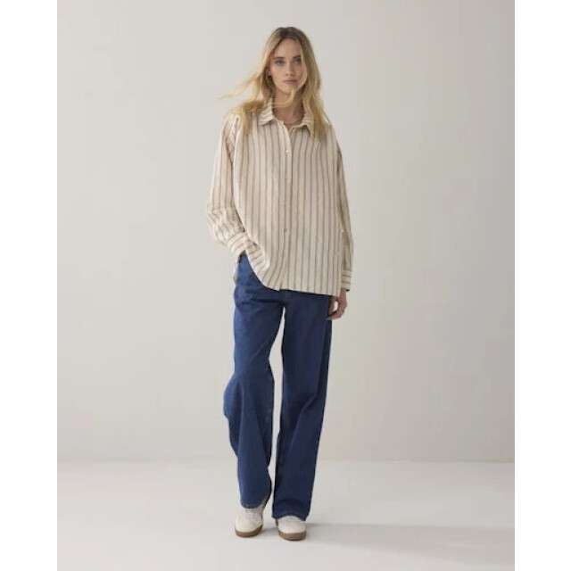 Summum 2s3455-12374 107 blouse adjustable chenille stripe ivorymidnightblue 2s3455-12374 107 large