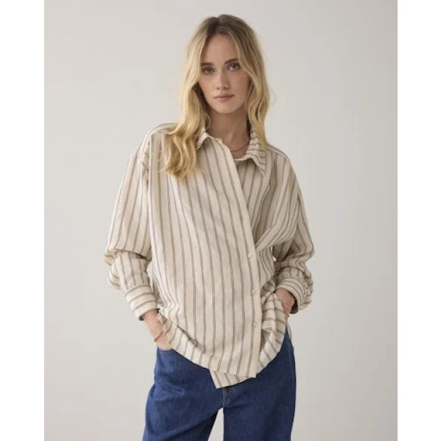 Summum 2s3455-12374 107 blouse adjustable chenille stripe ivorymidnightblue 2s3455-12374 107 large