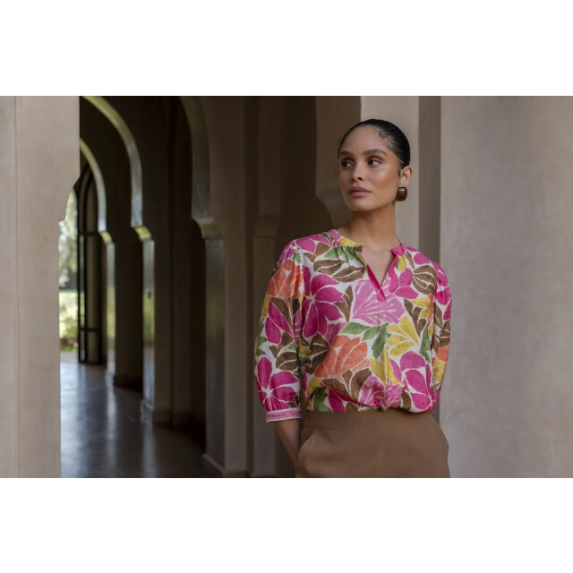 Geisha 63283-20 718 blouse ecru/tobacco/pink 63283-20 718 large