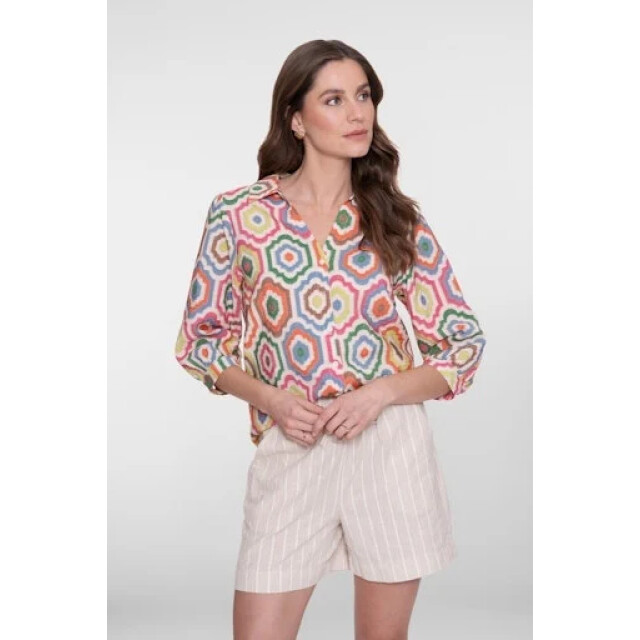 Geisha 63280-20 718 blouse ecru/tabacco/pink 63280-20 718 large