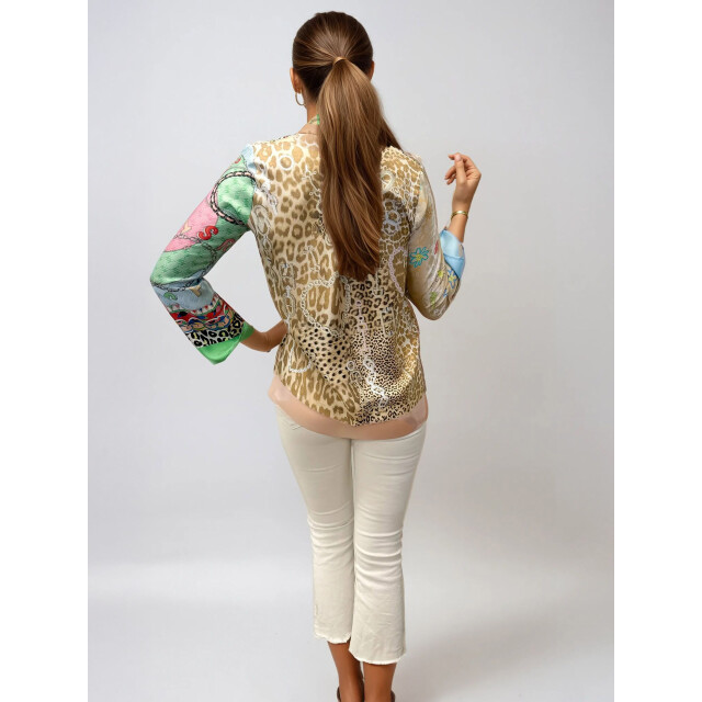 Mucho Gusto ® blouse roma painterly leopard patchwork MUCHO GUSTO® Blouse Roma Painterly Leopard Patchwork large