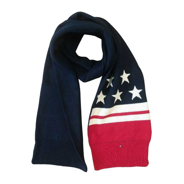 Tommy Hilfiger Gebreide sjaal met sterren voor kinderen UTNA311_redwhitenavyblue large