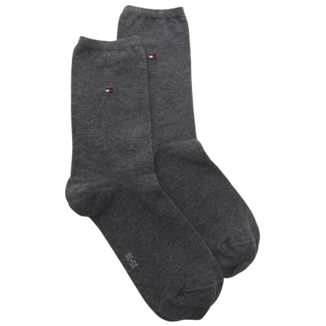 Tommy Hilfiger Dames effen sokken (set van 2) UTNA1106_darkgrey large