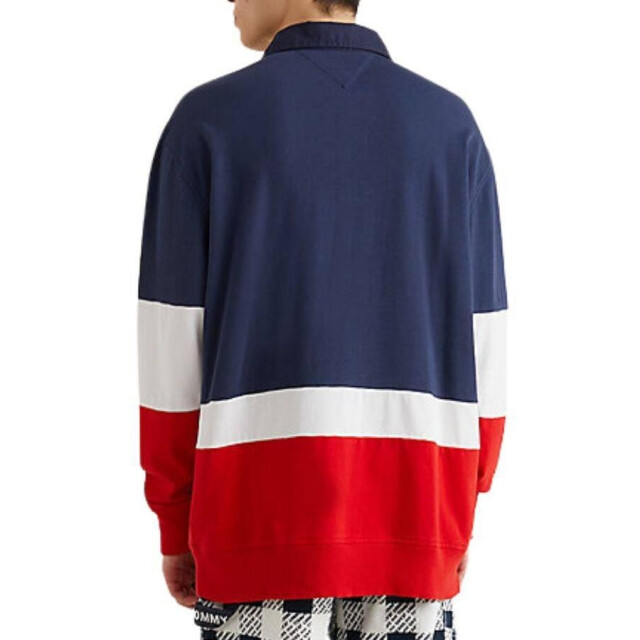 Tommy Hilfiger Herenpolo met kleurblok en lange mouwen UTNA612_navybluewhitered large
