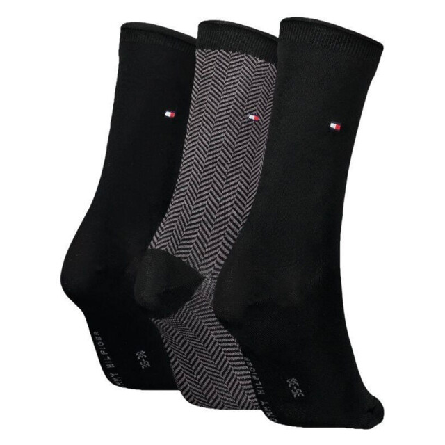 Tommy Hilfiger Dames zig zag sokken (set van 3) UTNA982_blackgrey large