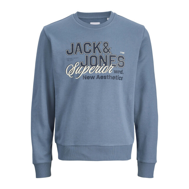 Jack & Jones Heren trui jjelogo sweatshirt logo print 12288925-Blue Mirage large