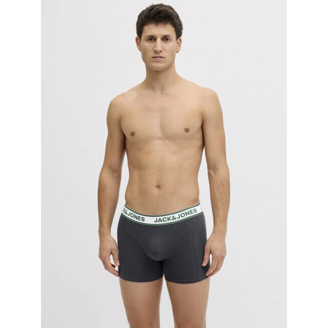Jack & Jones Heren boxershorts trunks jacnolan 5-pack effen groen/donkerblauw 12294700-Rain Forest large